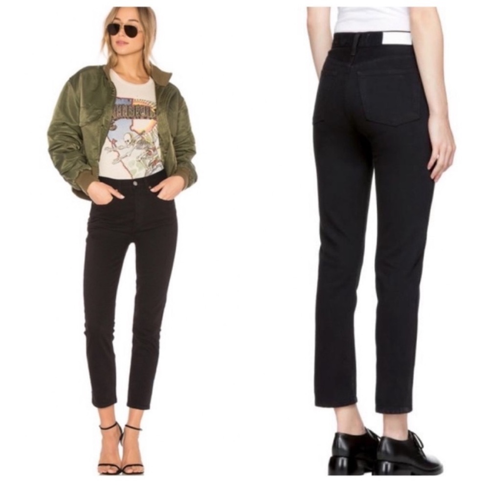 RE/DONE Originals Double Needle Crop in Black Size 29